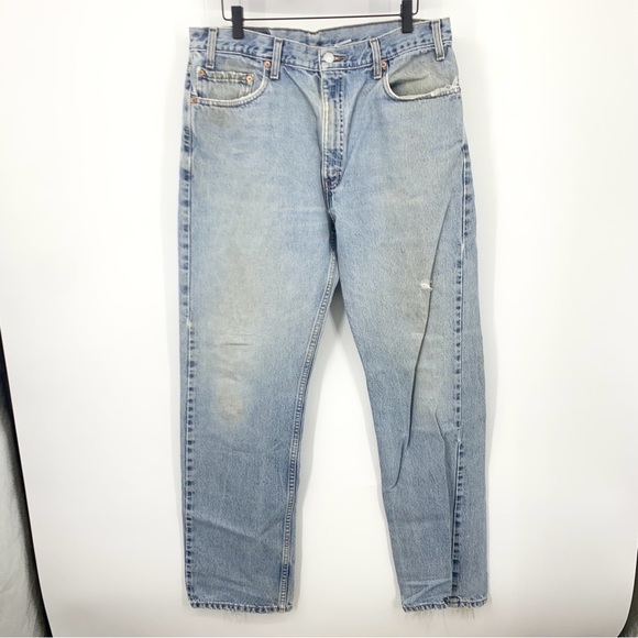Levis Men Size 36 x 32 Jeans 505 Regular Fit Straight Light Pants Cotton Y2K 99